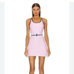 NWT Anthropologie Chloe belted mini dress lotus pink tech fabric large